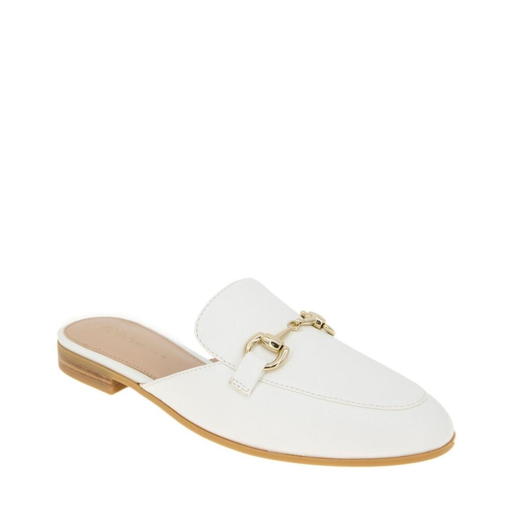 BCBGeneration Zorie Mule Loafers – Bright White Slip-On Flats Women’s Shoes NEW